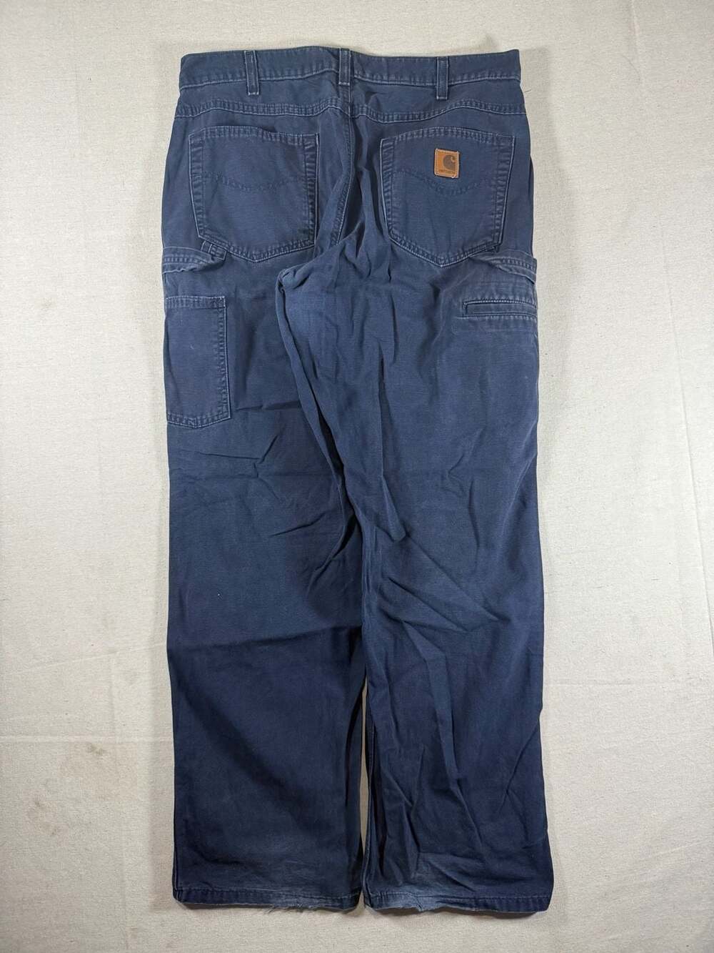Carhartt Men's Navy Blue Canvas Carpenter Work Pants 34x32